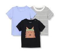 Amazon Essentials Magliette Maniche Corte Unisex Bambini e Ragazzi, Pacco da 3, Blu/Cane/Marinara, 4 Anni