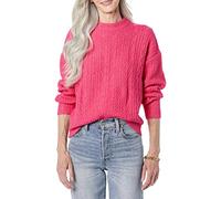 Amazon Essentials Maglione A Girocollo A Coste Moderno Morbido al Tatto (Disponibile in Taglie Forti) Donna, Rosa Shocking, XL