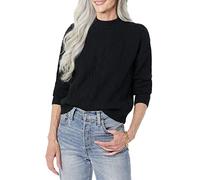 Amazon Essentials Maglione A Girocollo A Coste Moderno Morbido al Tatto (Disponibile in Taglie Forti) Donna, Nero, L