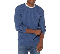 Amazon Essentials Maglione a Girocollo in Cotone a Coste Uomo, Blu Puntinato, M