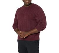 Amazon Essentials Maglione a Girocollo in Cotone a Coste Uomo, Bordeaux, M