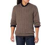 Amazon Essentials Maglione a Girocollo in Cotone a Coste Uomo, Marrone Puntinato, M
