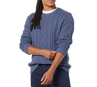 Amazon Essentials Maglione da Pescatore Girocollo a Coste a Manica Lunga in Cotone 100% Uomo, Blu Scuro, XXL