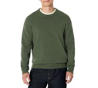 Amazon Essentials Maglione Girocollo Testurizzato in Misto Cotone Vestibilità Comoda Uomo, Verde Oliva Scuro, XS