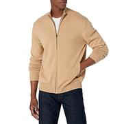 Amazon Essentials Maglione in Cotone con Cerniera Integrale Uomo, Cammello Puntinato, M