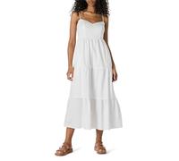 Amazon Essentials Maxi Abito a Balze a Trapezio, Vita Impero, in Raso di Cotone, vestibilità Classica Donna, Bianco, L
