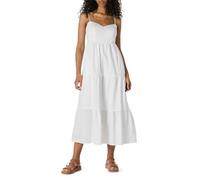 Amazon Essentials Maxi Abito a Balze in Raso di Cotone con Scollo a Cuore, Vita Impero, Taglio Svasato Donna