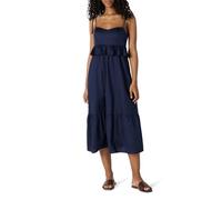 Amazon Essentials Maxi Abito a Balze in Raso di Cotone con Scollo a Cuore, Vita Impero, Taglio Svasato Donna