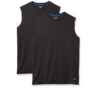 Amazon Essentials Muscle Shirts - Confezione da 2 Canottiere da Uomo Active Performance, Colore Nero, Taglia XS