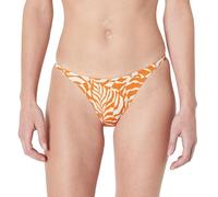 Amazon Essentials no-tie string swim bikini bottom Donna, Arancio Ruggine Palme Astratte, 46