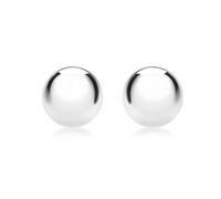 Amazon Essentials Orecchini a Bottone Rotondi in Oro Bianco 9 ct (precedentemente Amazon Collection)