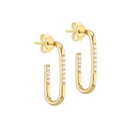 Amazon Essentials Orecchini A Cerchio In Argento Sterling Dorato Con Zirconia Cubica Rettangolare