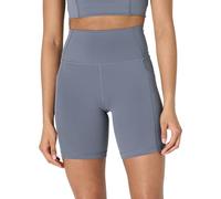 Amazon Essentials Pantaloncini Biker da Yoga in Morbidissimo Tessuto Tecnico FormFlex, a Vita Alta Donna, Grigio Ardesia, S