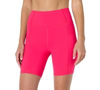 Amazon Essentials Pantaloncini Biker Tecnici Total Train a Vita Alta da 18cm per Allenamento in Palestra con Tasche Donna, Rosa Shocking, XL
