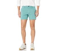Amazon Essentials Pantaloncini Chino Elasticizzati Aderenti da 13 cm con Parte Anteriore Piatta (in Precedenza Goodthreads) Uomo, Verde Acqua, 30W