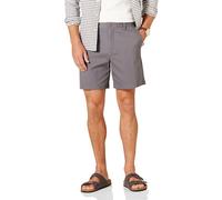 Amazon Essentials Pantaloncini Chino Elasticizzati, Comodi e Aderenti da 18 cm Uomo, Carbone, 31W