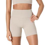 Amazon Essentials Pantaloncini Ciclista Tecnici in FormFlex Morbidissimo, a Vita Alta, 13 cm, con Tasche Donna, Grigio Talpa, L