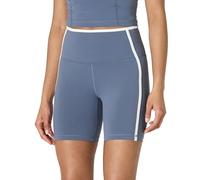 Amazon Essentials Pantaloncini Ciclista Tecnici in FormFlex Morbidissimo, a Vita Alta, 15 cm, con Bordatura a Contrasto Donna, Bianco/Grigio Ardesia, XXL