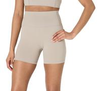 Amazon Essentials Pantaloncini Ciclista Yoga Tecnici in FormFlex Morbidissimo, a Vita Alta, 13 cm Donna, Grigio Talpa, XXL