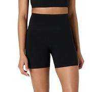 Amazon Essentials Pantaloncini Ciclista Yoga Tecnici in FormFlex Morbidissimo, a Vita Alta, 13 cm Donna, Nero, M