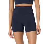 Amazon Essentials Pantaloncini Ciclista Yoga Tecnici in FormFlex Morbidissimo, a Vita Alta, 13 cm Donna, Blu Marino, XL
