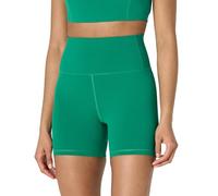 Amazon Essentials Pantaloncini Ciclista Yoga Tecnici in FormFlex Morbidissimo, a Vita Alta, 13 cm Donna, Verde Smeraldo, M