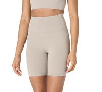 Amazon Essentials Pantaloncini Ciclista Yoga Tecnici in FormFlex Morbidissimo, a Vita Alta, 18 cm Donna, Grigio Talpa, L