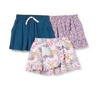 Amazon Essentials Pantaloncini da bambina in maglia, confezione da 3, blu navy floreale, 2T