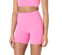 Amazon Essentials Pantaloncini da Ciclista Tecnici in FormFlex Morbidissimo, a Vita Alta Donna, Rosa Fenicottero, XS
