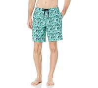 Amazon Essentials Pantaloncini da Surf Uomo, Verde Turchese Foglie Tropicali, S
