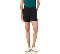 Amazon Essentials Pantaloncini Kaki con Cucitura Interna da 13 cm a Vita Medio Alta (Disponibili in vestibilità Dritta e Curvy) Donna, Nero, 42-44
