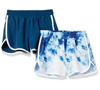 Amazon Essentials Pantaloncini da Corsa Bambine e Ragazze, Pacco da 2, Blu Marino/Tie & Dye, 4 Anni