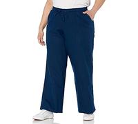 Amazon Essentials Pantaloni A Gamba Larga con Coulisse in Misto Lino vestibilità Comoda Donna, Blu Scuro, XXL Plus