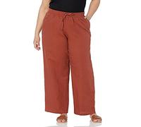 Amazon Essentials Pantaloni A Gamba Larga con Coulisse in Misto Lino vestibilità Comoda Donna, Terracotta, 4XL Plus