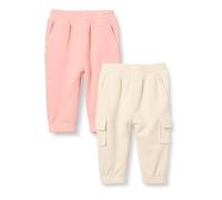 Amazon Essentials Pantaloni Cargo Da Jogging Bimbo, Pacco da 2, Beige/Pesca, Prematuro