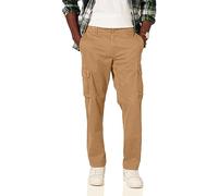 Amazon Essentials Pantaloni Cargo da Lavoro Elasticizzati a Taglio Dritto (Disponibili in Taglie Forti) Uomo, Kaki Scuro, 33W / 32L