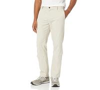 Amazon Essentials Pantaloni Chino da Lavoro da Uomo Anti-Piega e Senza Pince, Vestibilità Aderente, Grigio Pietra, 33W / 28L