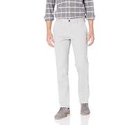 Amazon Essentials Pantaloni Chino da Lavoro da Uomo Anti-Piega e Senza Pince, Vestibilità Aderente, Grigio, 36W / 34L