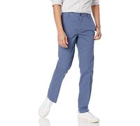 Amazon Essentials Pantaloni Chino da Lavoro da Uomo Anti-Piega e Senza Pince, vestibilità Aderente, Indaco, 33W / 28L