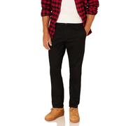 Amazon Essentials Pantaloni Chino da Lavoro da Uomo Anti-Piega e Senza Pince, Vestibilità Aderente, Nero, 33W / 28L