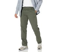 Amazon Essentials Pantaloni Chino da Lavoro da Uomo Anti-Piega e Senza Pince, Vestibilità Aderente, Verde Oliva Scuro, 35W / 29L