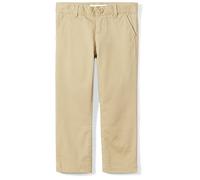 Amazon Essentials Pantaloni Chino Da Uniforme Piatti sul Davanti con Elastico Regolabile Bambine e Ragazze, Marrone Kaki, 2 anni
