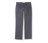 Amazon Essentials Pantaloni chino plissettati dal taglio classico e resistenti alle pieghe (disponibili nelle taglie Big & Tall) Uomo, Carbone, 30W / 34L