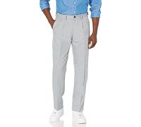 Amazon Essentials Pantaloni da Abito con Pinces con Vita Espandibile in Vita e Vestibilità Classica Uomo, Grigio Chiaro, 29W / 29L