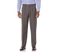 Amazon Essentials Pantaloni da Abito con Pinces con Vita Espandibile in Vita e Vestibilità Classica Uomo, Grigio Scuro, 42W / 32L