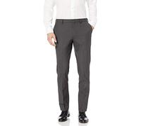 Amazon Essentials Pantaloni da Abito Elasticizzati Anti-Grinze Slim Uomo, Carbone, 42W / 30L