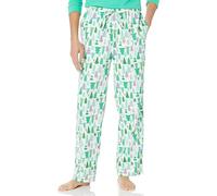 Amazon Essentials Pantaloni da pigiama da uomo in flanella traspirante (disponibili in taglie Big & Tall), ecru Festive Tree, XS