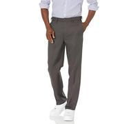 Amazon Essentials Pantaloni Classici con Vita Espandibile e Piatti sul Davanti Uomo, Grigio Scuro, 28W / 28L