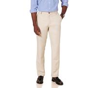 Amazon Essentials Pantaloni da Uomo Slim Fit con Davanti Piatto, Pietra, 32W x 31L