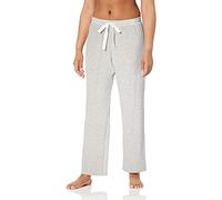 Amazon Essentials Pantaloni del Pigiama Leggeri in Spugna con Coulisse Donna, Grigio Chiaro Bianco Righe, XS